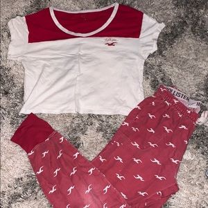 red and white pajama set
